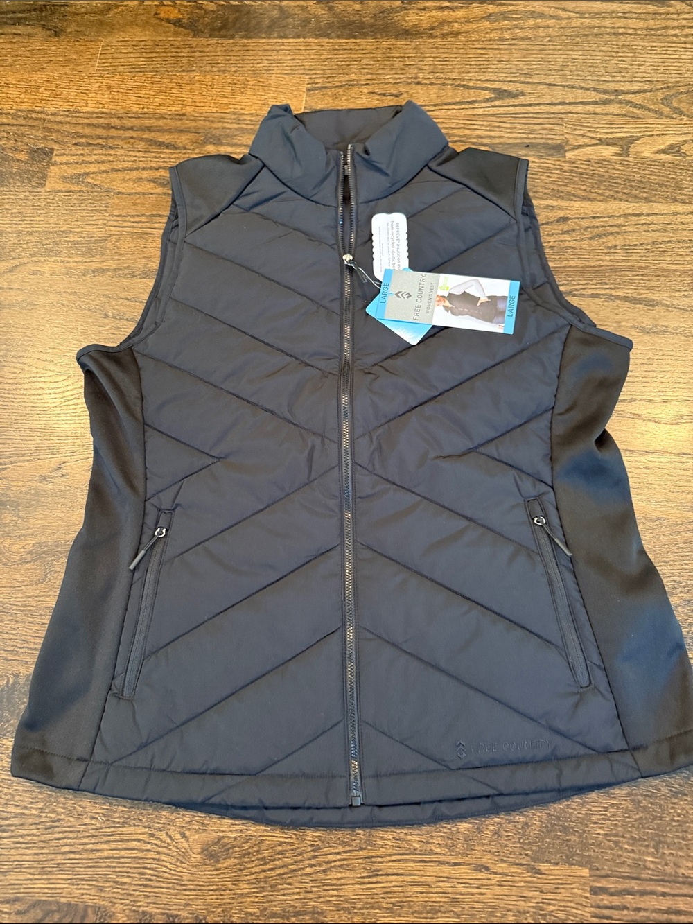 Women's Quilted Black Sleeveless Vest free country